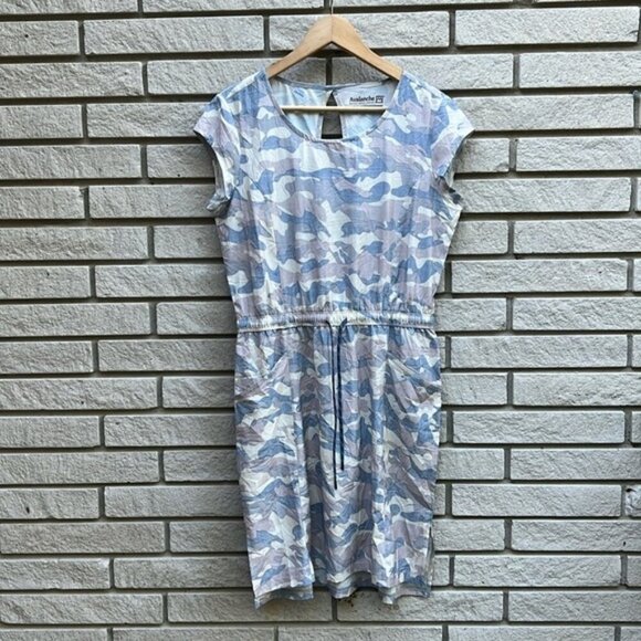Avalanche Larissa Stretch Trail Dress with Drawstring Blue/Grey Camo Sz M - Picture 1 of 10